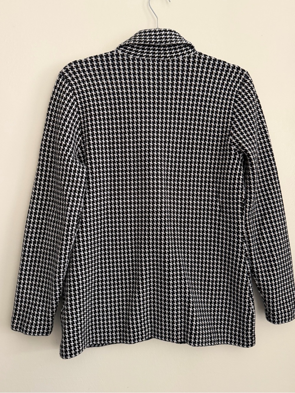 CHAPS Houndstooth 3 Button Casual Blazer Jacket Women's Size Medium Black/White - Picture 12 of 14